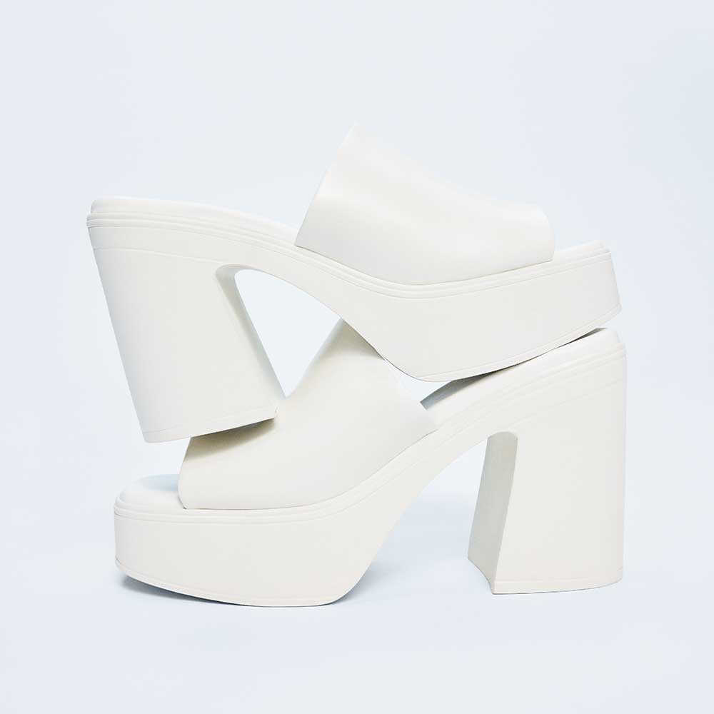 Maysee Women's White Block heel Sandals